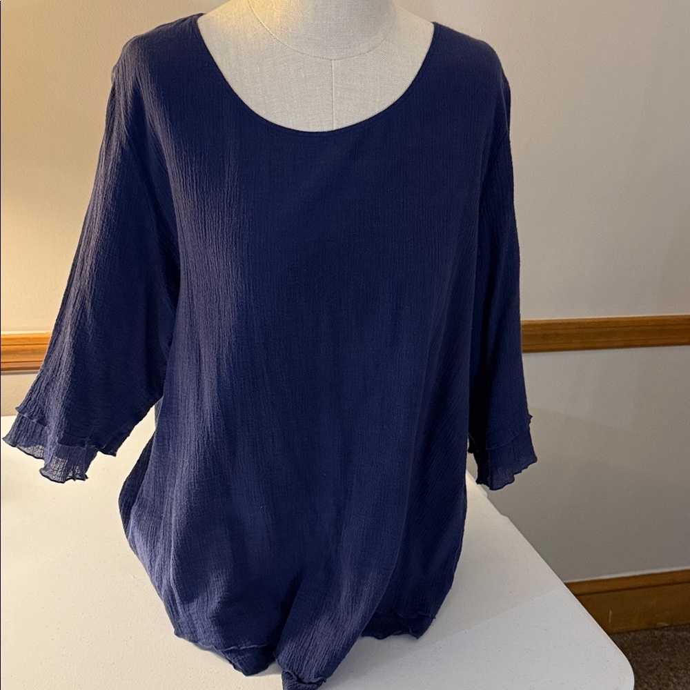 Soft Surroundings Deep Blue Blouse